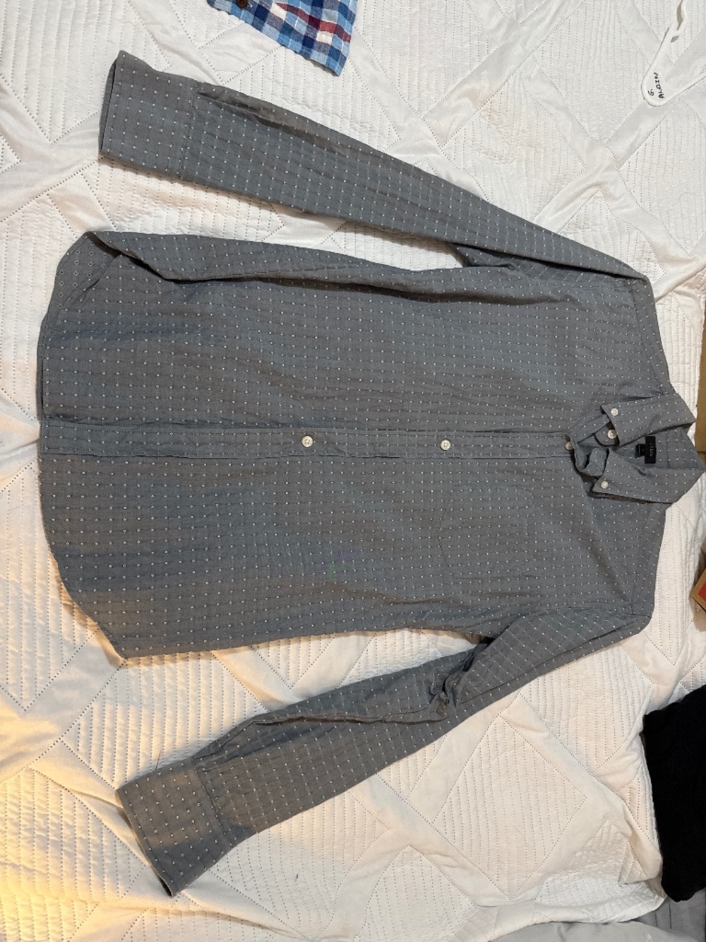 J.Crew men’s small gray button-down dress shirt with diamond